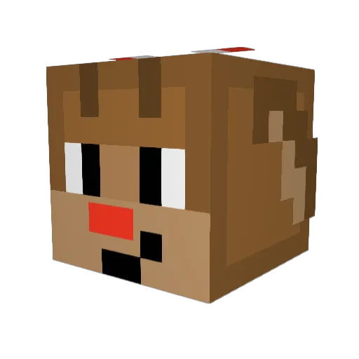 MR_reindeer Minecraft avatar head, 3D render