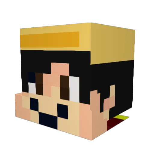 MRiolu Minecraft avatar head, 3D render