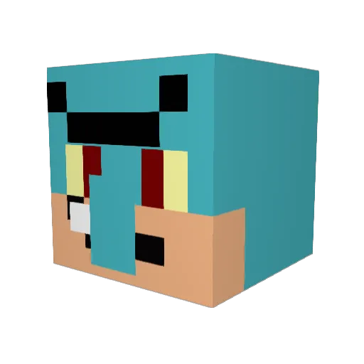 MSB1337 Minecraft avatar head, 3D render
