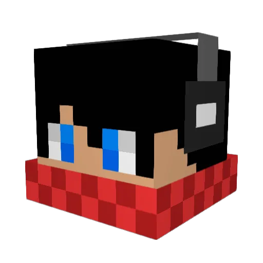 MSGRua Minecraft avatar head, 3D render