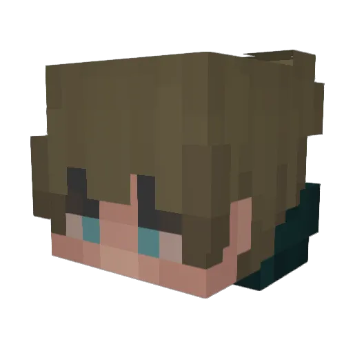 MSHEWY77JA1 Minecraft avatar head, 3D render