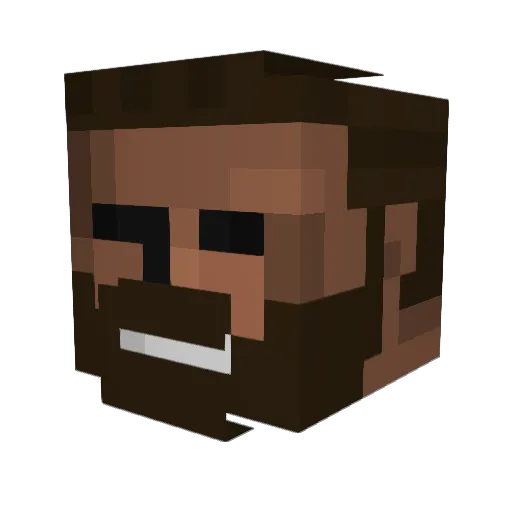 MT25_ Minecraft avatar head, 3D render