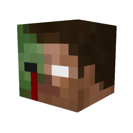 MTEV Minecraft avatar head, 3D render