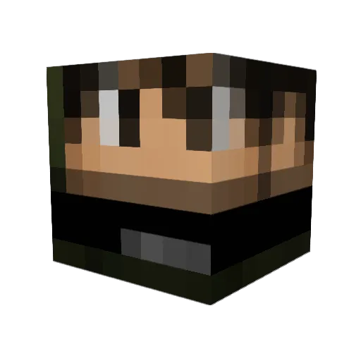 MTG52LL Minecraft avatar head, 3D render
