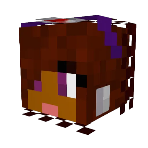 MTbean Minecraft avatar head, 3D render