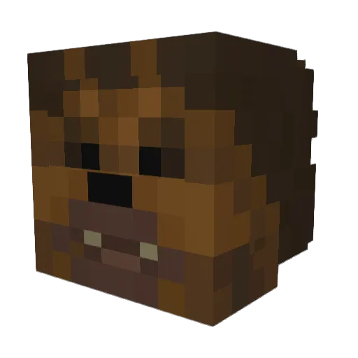 MUDSHOOTER Minecraft avatar head, 3D render