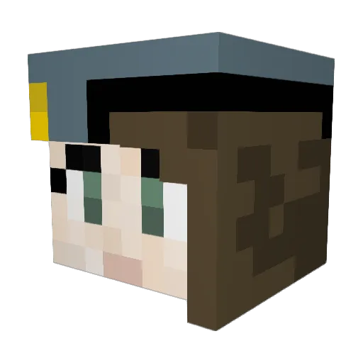 MUDrLibronax Minecraft avatar head, 3D render