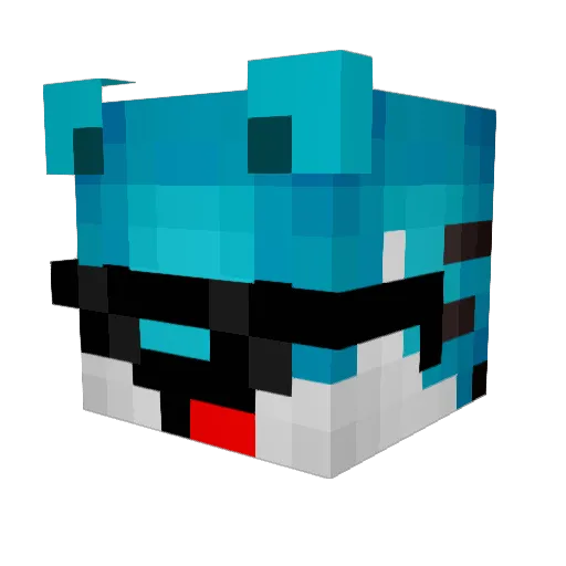 MUFFYSLAYER Minecraft avatar head, 3D render