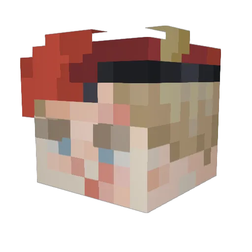 MUHICAL Minecraft avatar head, 3D render