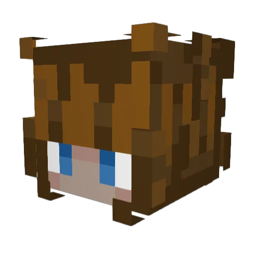 MUMERS1 Minecraft avatar head, 3D render