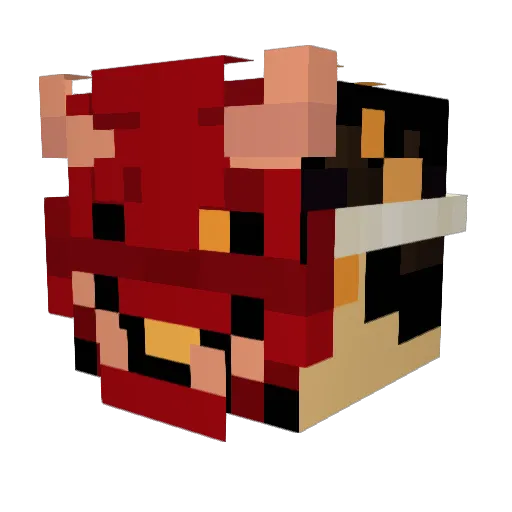 MUUD7 Minecraft avatar head, 3D render