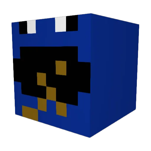 MUZCHAN Minecraft avatar head, 3D render