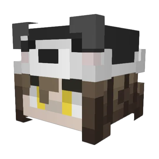 MUZHENXIN Minecraft avatar head, 3D render