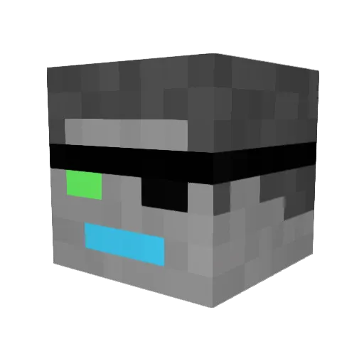 MUZmaster Minecraft avatar head, 3D render