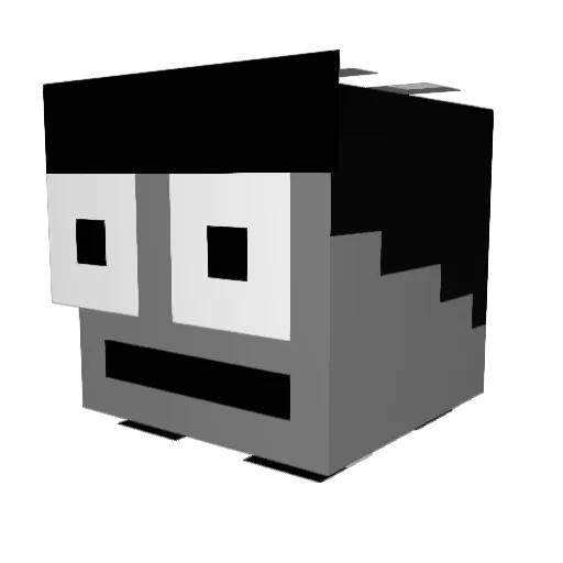 MV2d Minecraft avatar head, 3D render