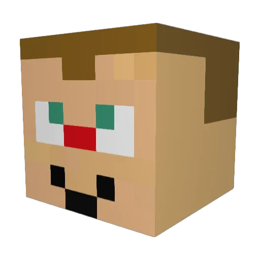 MVC8 Minecraft avatar head, 3D render