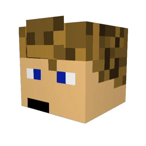 MVPMegaMan Minecraft avatar head, 3D render