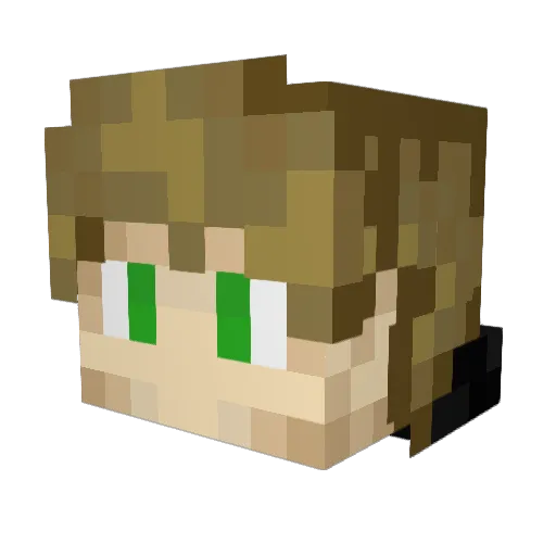 MVRVXN Minecraft avatar head, 3D render