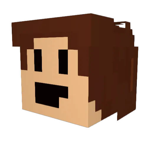 MWMWMWMMMWMW Minecraft avatar head, 3D render