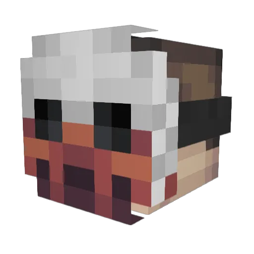 MWTV Minecraft avatar head, 3D render