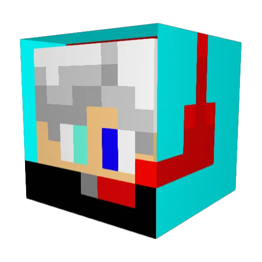 MXD320 Minecraft avatar head, 3D render