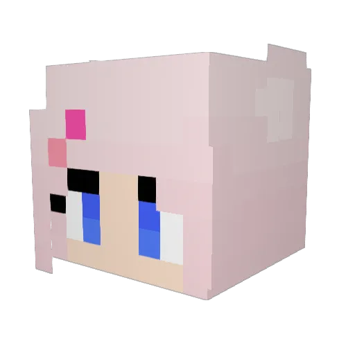 MY_II Minecraft avatar head, 3D render