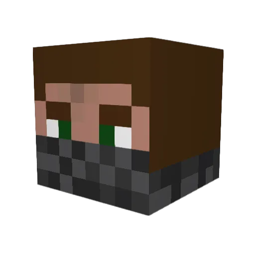 MZ2 Minecraft avatar head, 3D render