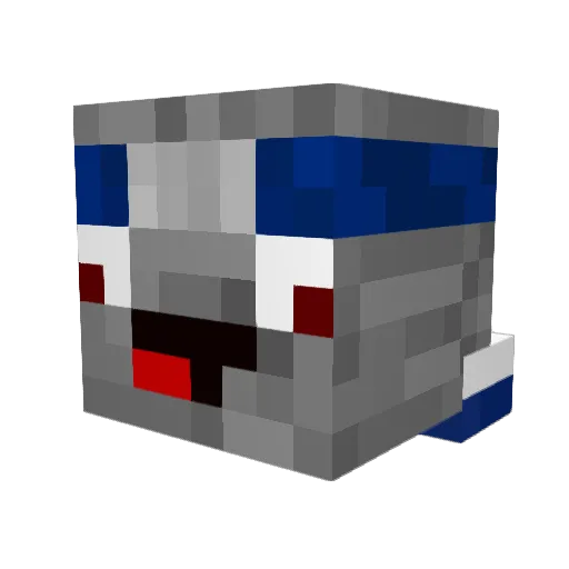 MZA_01 Minecraft avatar head, 3D render