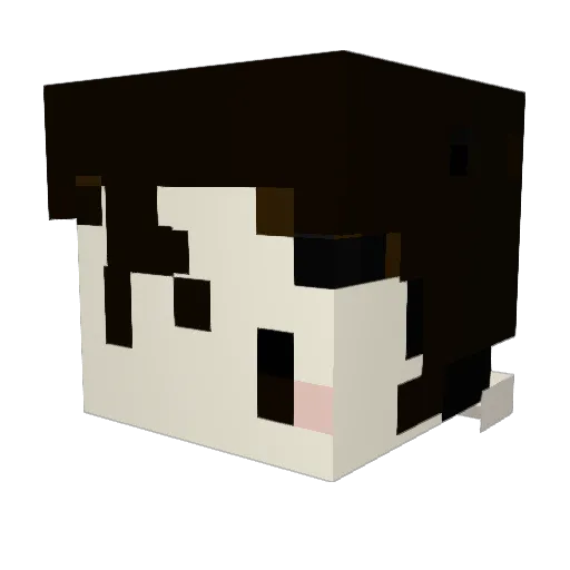 M_I_P Minecraft avatar head, 3D render