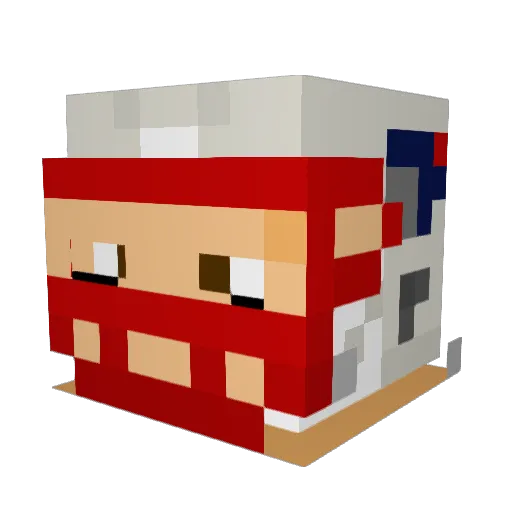 M_JW Minecraft avatar head, 3D render