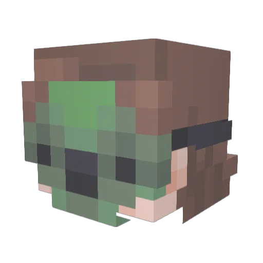 M_None_ Minecraft avatar head, 3D render