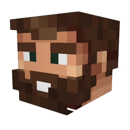 M_RUB3 Minecraft avatar head, 3D render