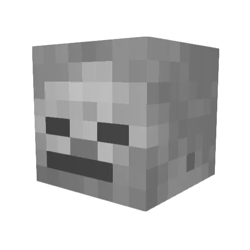 M_Squelette Minecraft avatar head, 3D render