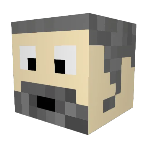 M_Toc Minecraft avatar head, 3D render