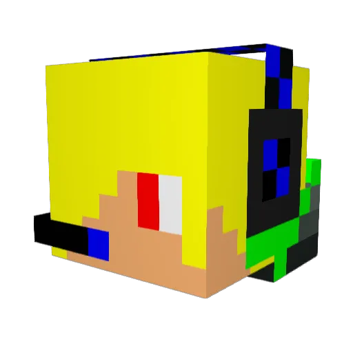 M_Wazowski Minecraft avatar head, 3D render