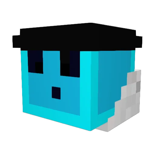 M__M Minecraft avatar head, 3D render