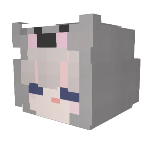 M_in_M_in Minecraft avatar head, 3D render