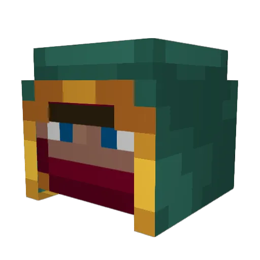 M_platinum Minecraft avatar head, 3D render