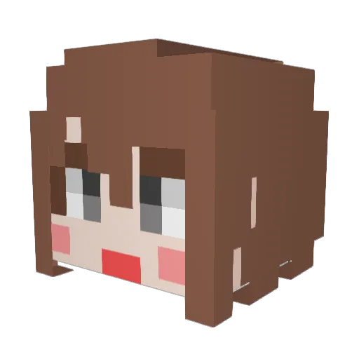MaA_12 Minecraft avatar head, 3D render