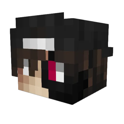 MaBoii Minecraft avatar head, 3D render