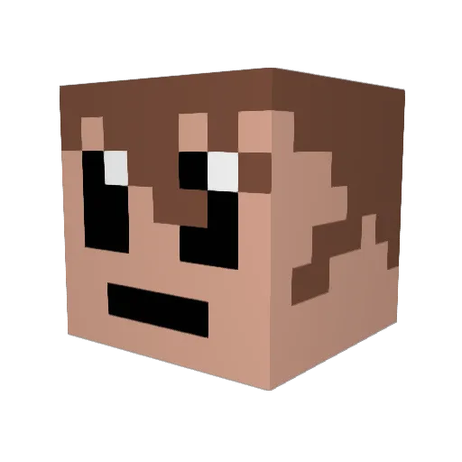 MaDaWi Minecraft avatar head, 3D render