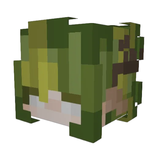 MaFalcon Minecraft avatar head, 3D render