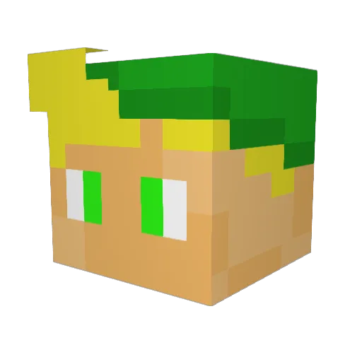 MaGenial Minecraft avatar head, 3D render