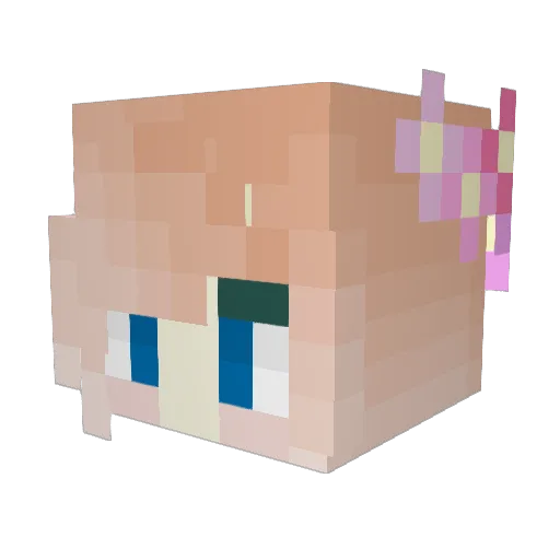 MaLady Minecraft avatar head, 3D render