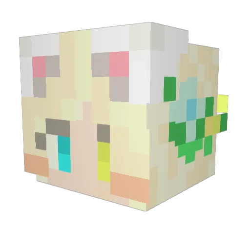 MaLu_oxo Minecraft avatar head, 3D render