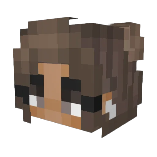 MaLucake Minecraft avatar head, 3D render