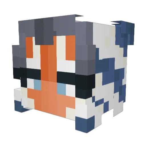 MaMe97 Minecraft avatar head, 3D render