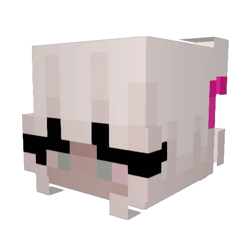 MaPoutsa Minecraft avatar head, 3D render