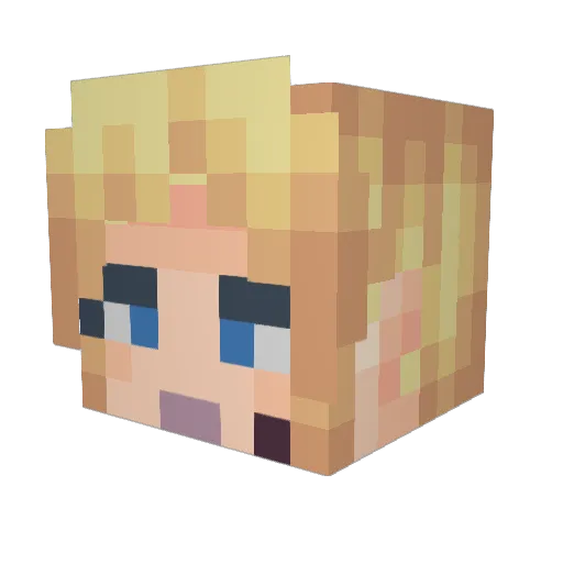 MaRyshaLynx Minecraft avatar head, 3D render
