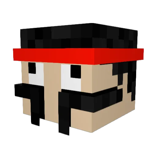 MaTaFe Minecraft avatar head, 3D render